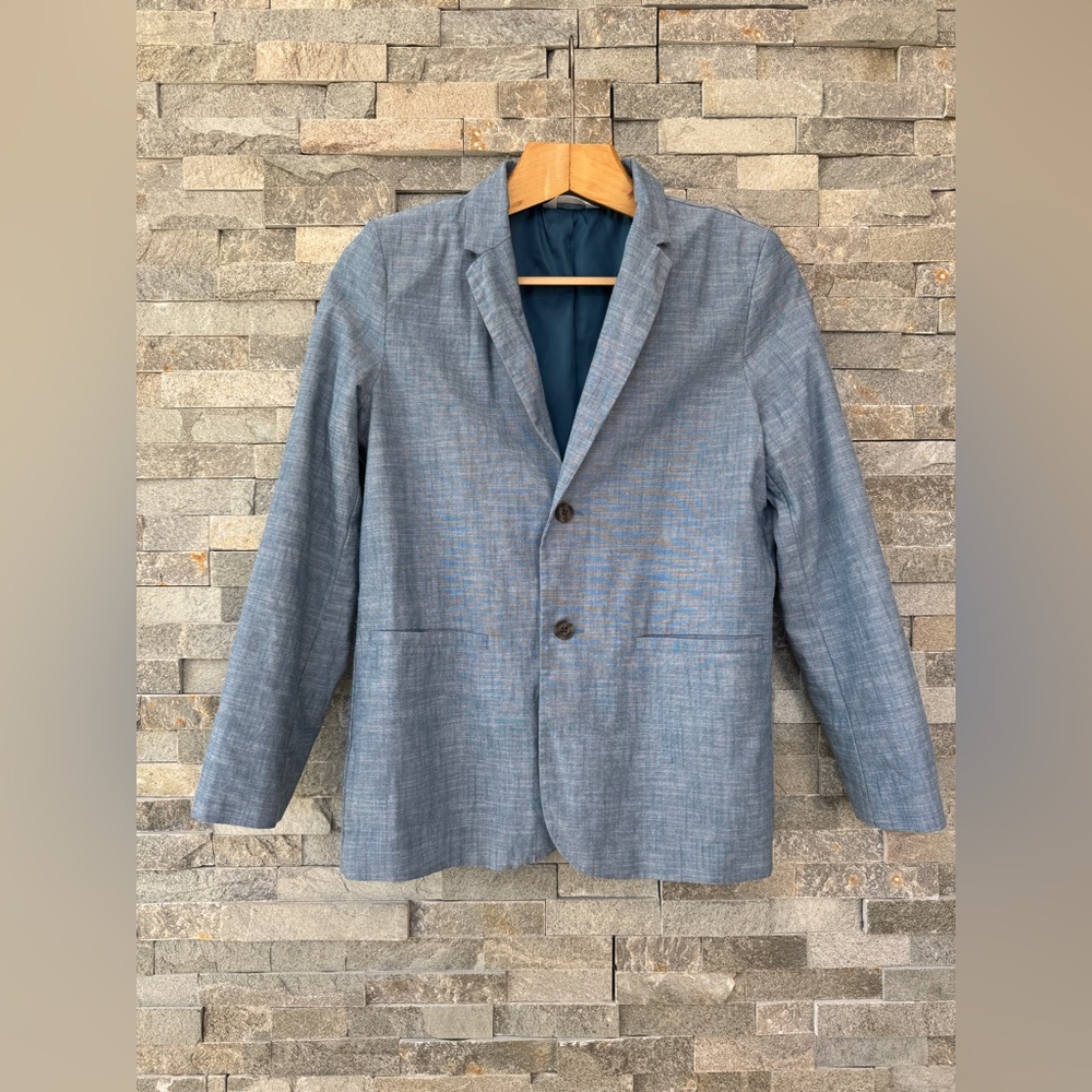Boy’s Blue Chambray Suit Jacket Blazer Cat & Jack 16